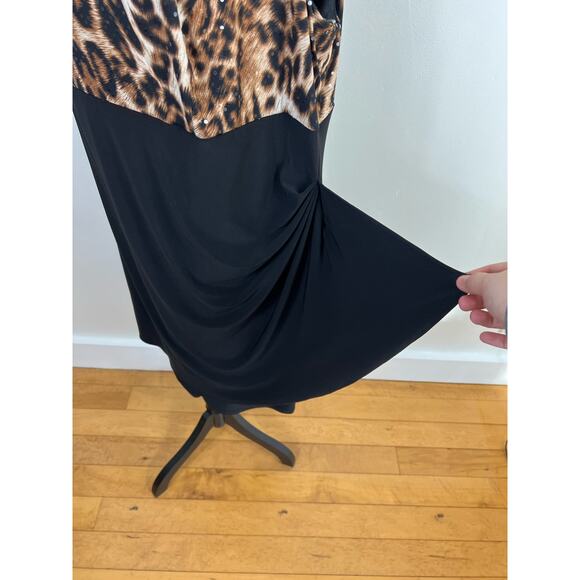 Dressbran Collection Cheetah Print sleeveless dress w/ draping & matching shawl - Picture 9 of 12